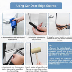 Car Door Edge Protector Strip, 5Mx10mm U-Shaped Flexible Rubber & Steel Exterior Accessories All - Noise Isolator, Car Door Guard, Anti-Scratch Vehicle Protection, All Models