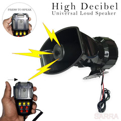 Car Siren Speaker,12V 50W 7 Tone Sound Car Siren Vehicle Horn with Mic PA Speaker