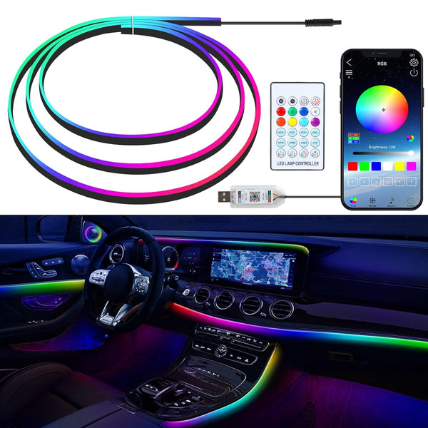 43 inches RGB Inside Car Lights, USB Car LED Lights with APP/Remote Control, 16 Millions Color Changing Ambient Lighting Kit, Car Lighting Accessories, Music USB Light Strip