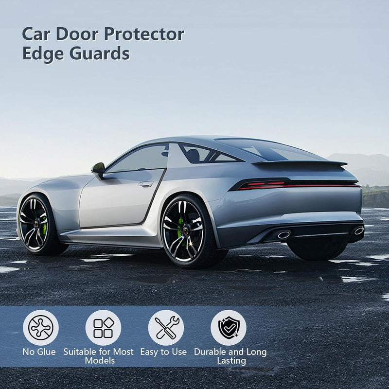 Car Door Edge Protector Strip, 5Mx10mm U-Shaped Flexible Rubber & Steel Exterior Accessories All - Noise Isolator, Car Door Guard, Anti-Scratch Vehicle Protection, All Models