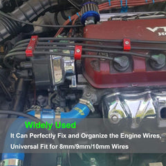 3PCS Aluminum Engine Spark Plug Wire Separator Divider Organizer Clamp Kit for 8mm 9mm 10mm