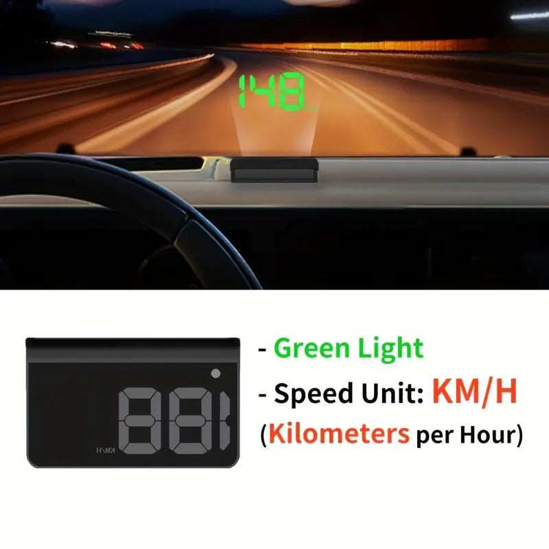 HUD Head Up Display for Car,Universal Digital Speedometer Smart Gauge Speedometer GPS Digital Speed Meter Tachometer for Car, KMH, Green