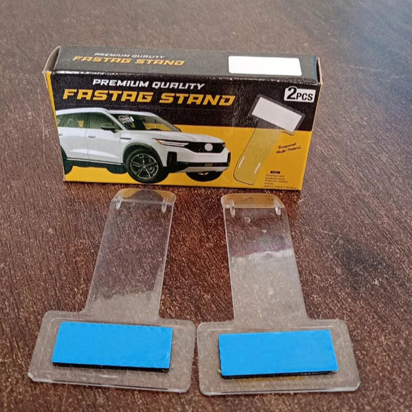 Windscreen Cardholder, Fastag Stand, Transparent Ticket Holder Car (2 Pc Set)