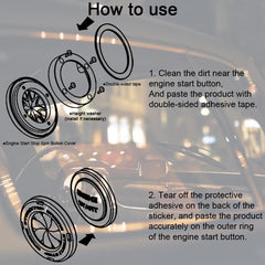 Car Push Start Button Cover Zinc Alloy Engine Start Stop Protector With Flip Design