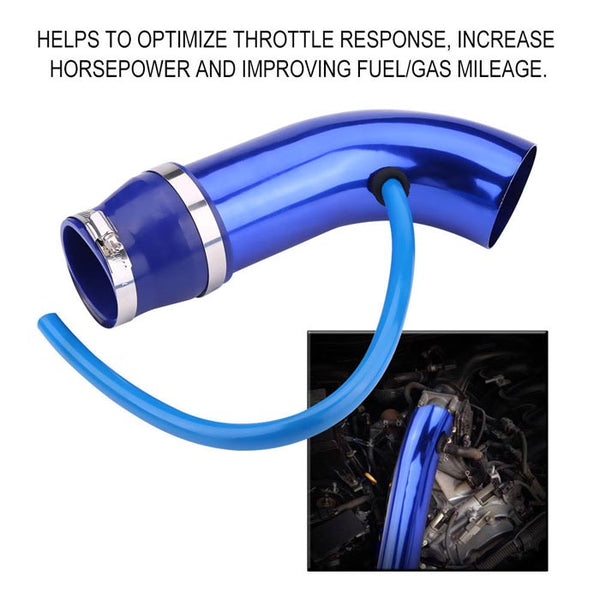 76mm/3inch Aluminum Alloy Car Cold Air Intake Pipe Tube Hose Kit Filter(Assorted Color)