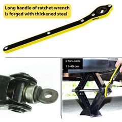Car Tyre Jack Ratchet Wrench 360° Labor Saving Handle For Scissor Jack & Tire Change