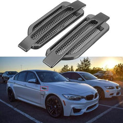 2Pcs BLACK Car Side Fender Vent Hood Scoop Air Intake Flow Fender Decorative Cover Trim