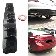 7Fin Carbon Black Universal Lower Rear Body Bumper Lip Diffuser Shark Fin Spoiler