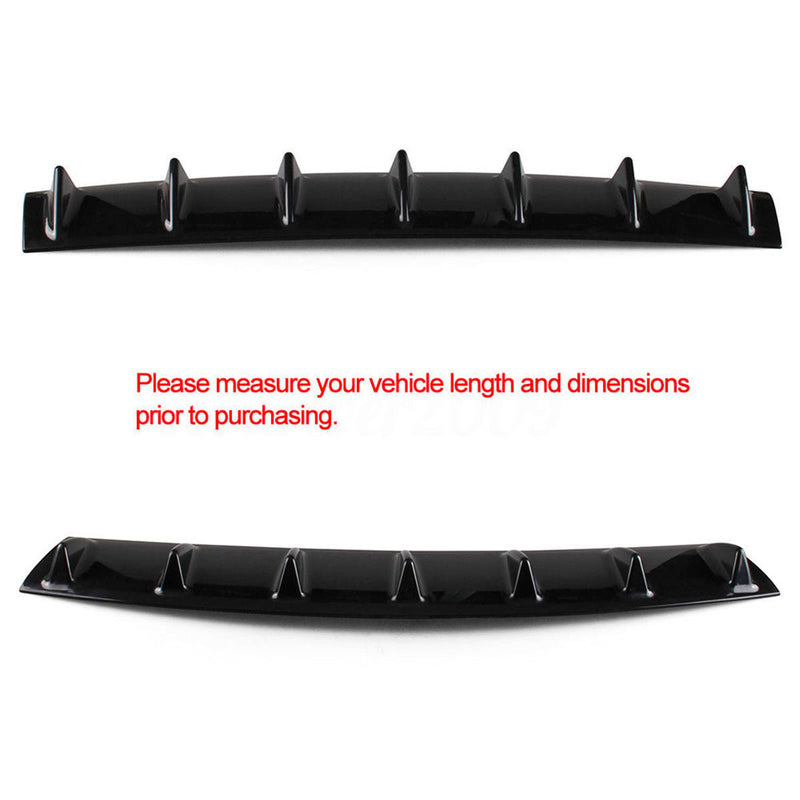 7Fin Universal Lower Rear Body Bumper Lip Diffuser Shark Fin Spoiler Gloss Black