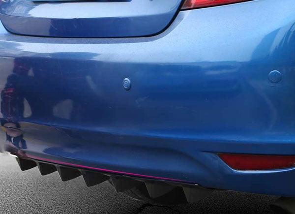 7Fin Universal Lower Rear Body Bumper Lip Diffuser Shark Fin Spoiler Gloss Black