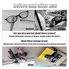 Car Sunglasses Holder Clip 180° Rotatable Visor Mount With Card Slot