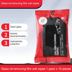 Car Glass Oil Film & Leather Cleaning Wipes High Clarity Windshield Restorer & Multi-Surface Cleaner Interior & Exterior Wipes