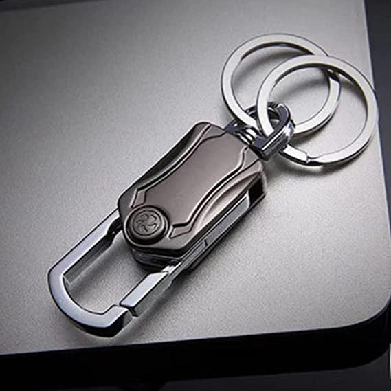 5 In 1 Multifunction Car Metal Keychain 360° Rotating Spinner, Bottle Opener & Phone Holder Key Ring