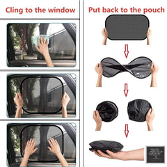 2pcs Polyester, Polypropylene Car Sun Shade for Side Windows (Black)
