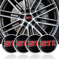 4pcs GTI Car Wheel Center Hub Cap Caps Badge Sticker Decal 60mm