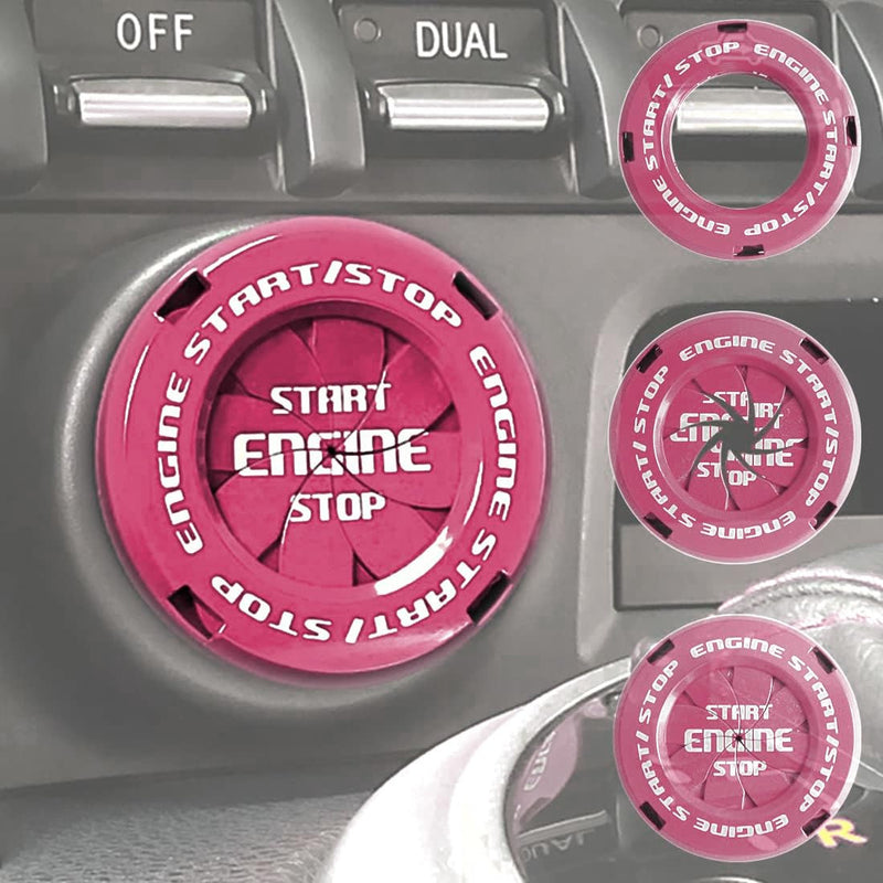 Car Push Start Button Cover Zinc Alloy Engine Start Stop Protector With Flip Design