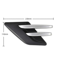 2pcs Black Chrome Car Fender Side Vents Compatible Decorative Air Flow Intake For Exterior Parts in ABS