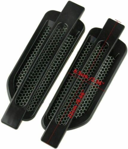 2Pcs BLACK Car Side Fender Vent Hood Scoop Air Intake Flow Fender Decorative Cover Trim