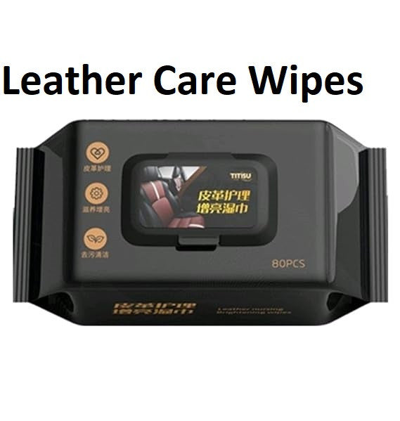 80 Pcs Premium Leather Care Wipes All In One Cleaner & Conditioner For Car Seats, Sofas, Shoes & Jackets Restores, Protects & Shines