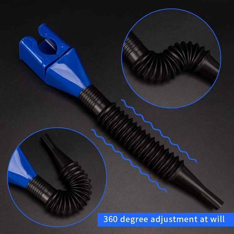 Car Universal Fuel Funnel With Hose & Filter Anti Spill Liquid Transfer Tool