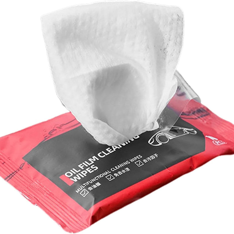 Car Glass Oil Film & Leather Cleaning Wipes High Clarity Windshield Restorer & Multi-Surface Cleaner Interior & Exterior Wipes