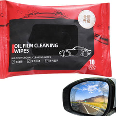 Car Glass Oil Film & Leather Cleaning Wipes High Clarity Windshield Restorer & Multi-Surface Cleaner Interior & Exterior Wipes