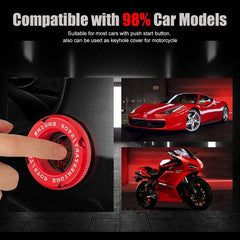 Car Push Start Button Cover Zinc Alloy Engine Start Stop Protector With Flip Design
