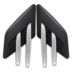 2pcs Black Chrome Car Fender Side Vents Compatible Decorative Air Flow Intake For Exterior Parts in ABS