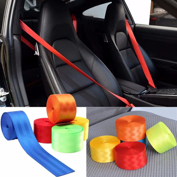 Car 3.6M Seat Belt Webbing Polyester Seat Lap Retractable Nylon Safety Strap