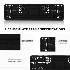 2pcs Car Number ABS Plastic Plate Frame Holder Front And Back