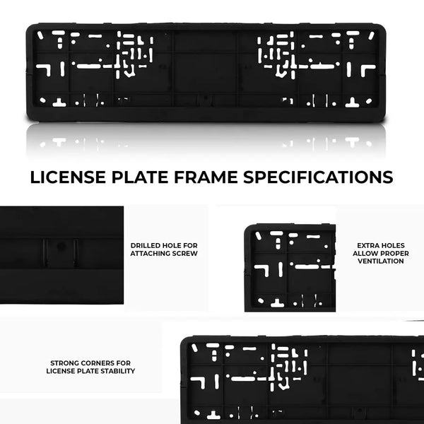 2pcs Car Number ABS Plastic Plate Frame Holder Front And Back