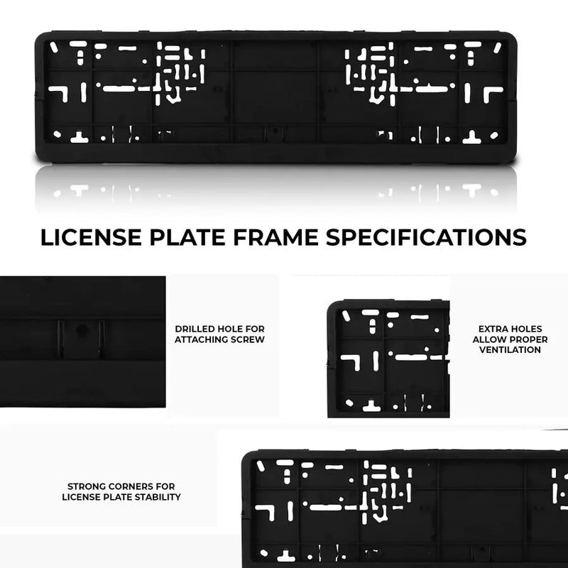 2pcs Car Number ABS Plastic Plate Frame Holder Front And Back