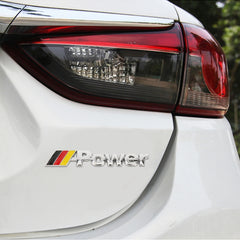 Car Stylish Metal M POWER Logo Rear Trunk Badge Decal Emblem Sticker