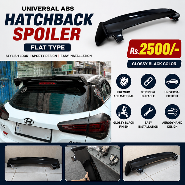 Universal ABS Hatchback Spoiler (Flat Type) – Glossy Black