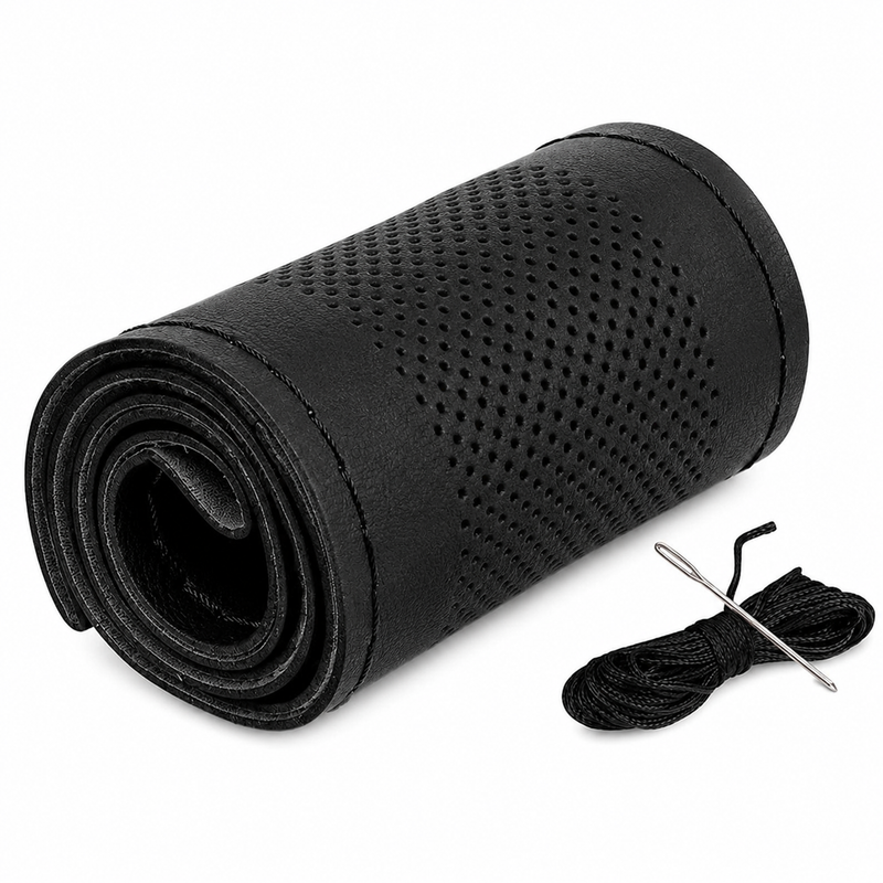 Universal Car PU Leatherite Steering Cover Sewable (Pack of 1 with Sewing Needle And Thread)
