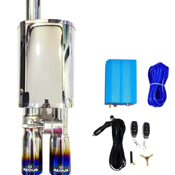 Remus Dual Tip (Burnt) Valvetronic Exhaust System for Cars “ Carbon Titanium Tips, Premium Performance