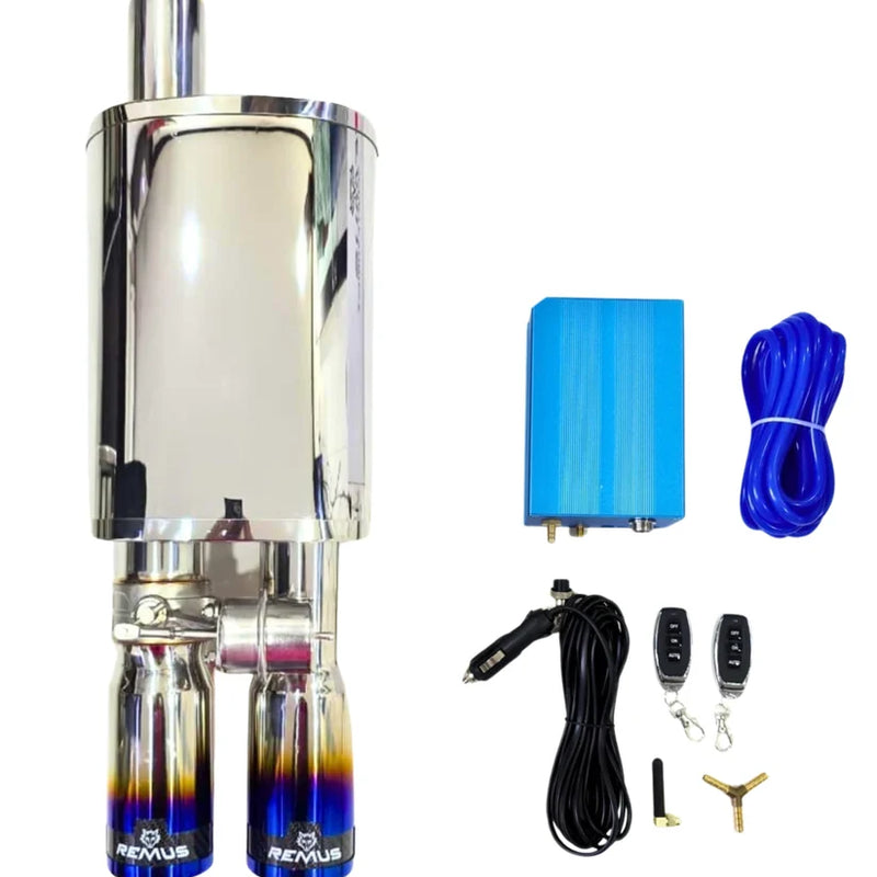 Remus Dual Tip (Burnt) Valvetronic Exhaust System for Cars “ Carbon Titanium Tips, Premium Performance