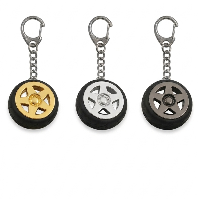 Car Creative Hot Auto Part Model Wheel Rim Tyre Keychain Keyring Key Chain Ring Keyfob