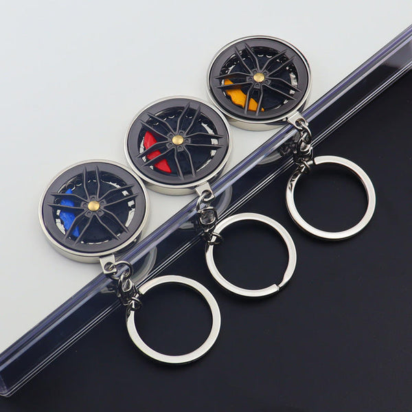 Rotatable Car Hub Keychain - Stylish Alloy Pendant for Vehicle Enthusiasts, Perfect Gift Idea