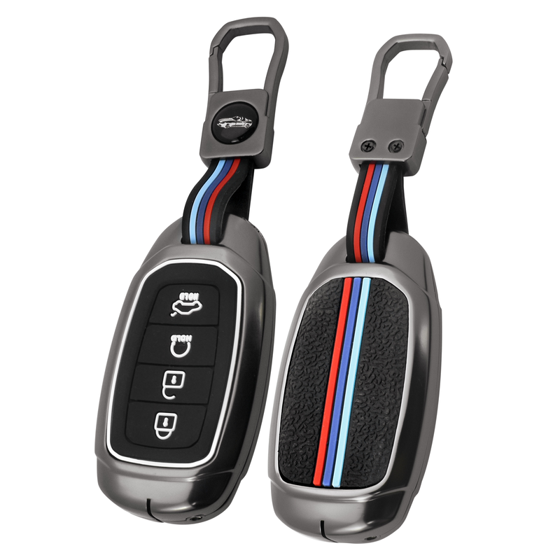 Metal Key Cover For Hyundai : Tucson 2022 4 Button Smart Key