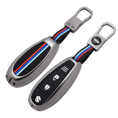 Maruti Suzuki 3 Button ABS+Silicone Car Metal Key Cover Case With Keychain Baleno/Ciaz/Vitara Brezza/S-Cross Swift ZDI 2017