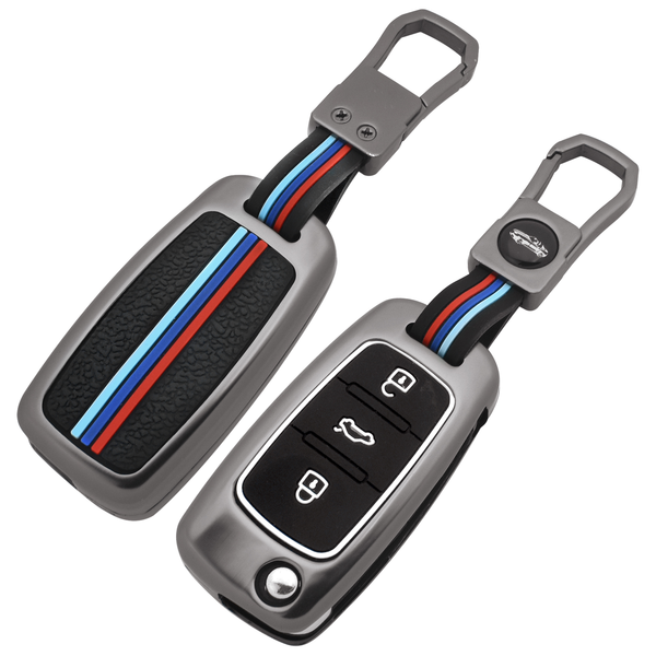 3 Button Metal Flip Key Cover For Volkswagen Polo, Vento, Jetta, Ameo