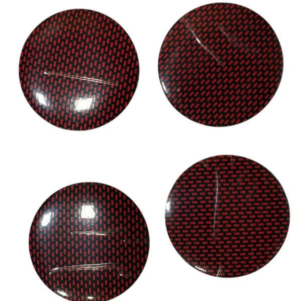 4pcs Check Pattern Car Wheel Center Hub Cap Caps Badge Sticker Decal 60mm