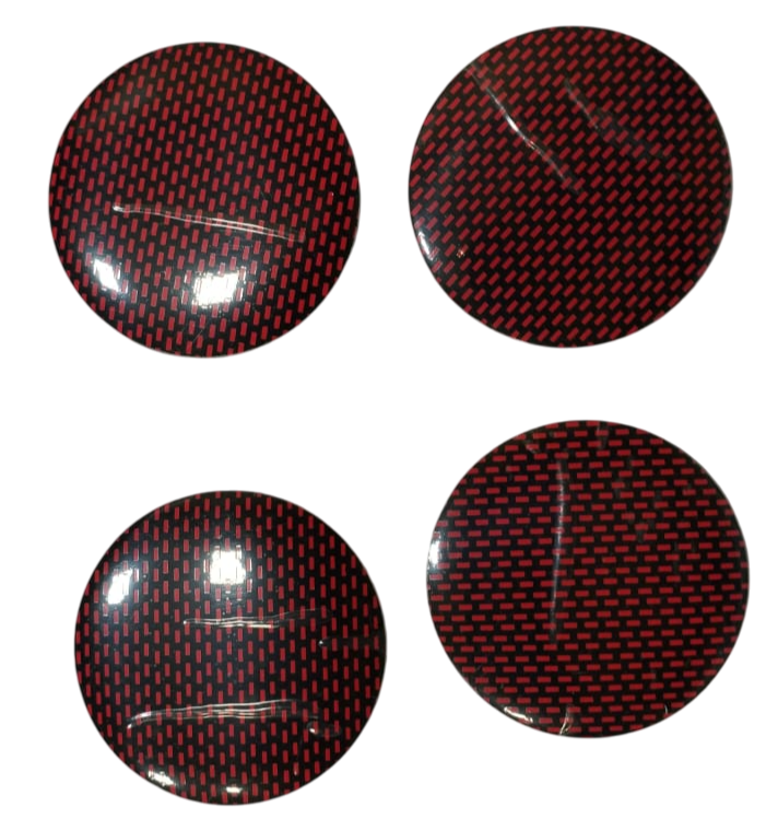 4pcs Check Pattern Car Wheel Center Hub Cap Caps Badge Sticker Decal 60mm