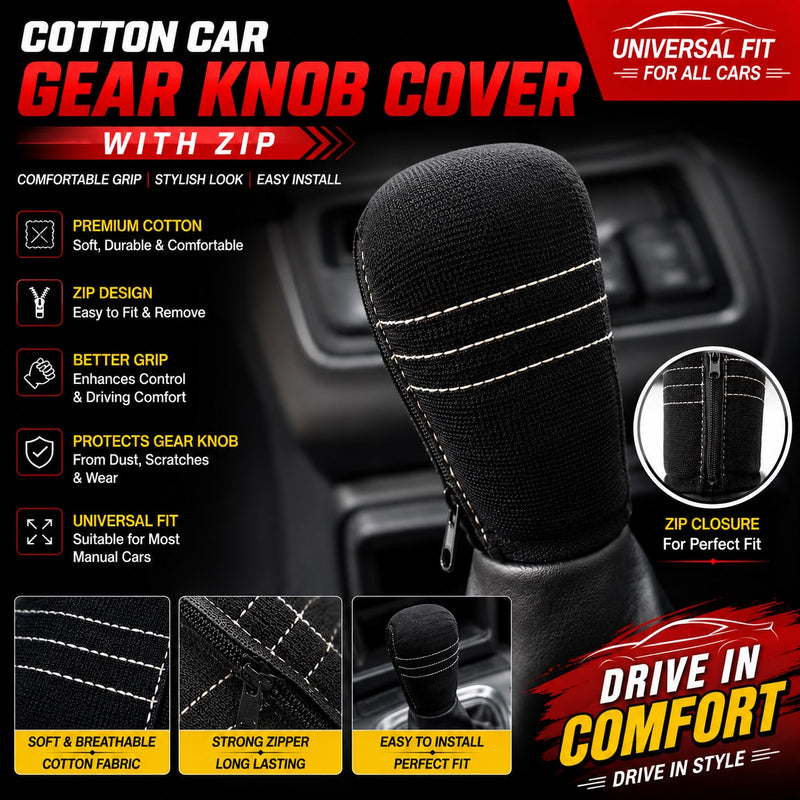 Car Universal Nonslip Cotton Gear Hand Shift Knob Cover