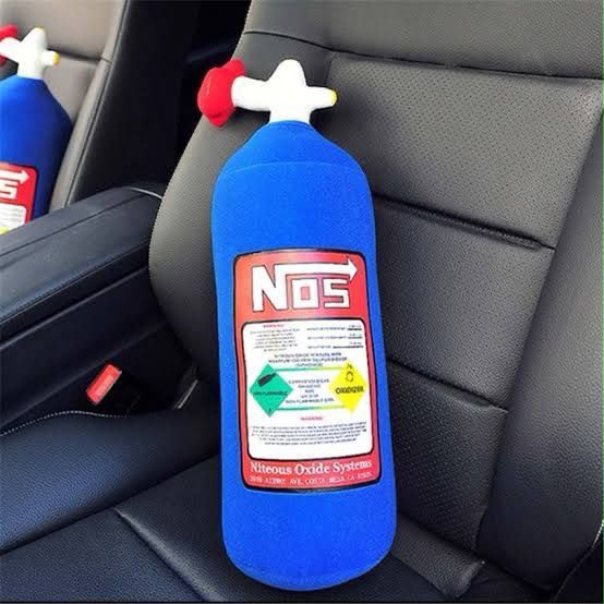 1pc NOS Nitrous Oxide Bottle Car Decor Headrest Cushion Creative Plush Pillow