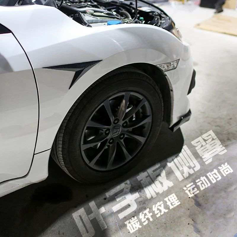 2pcs ABS Gloss Black Car Air Flow Intake Vent Cover Hood Bonnet Scoop