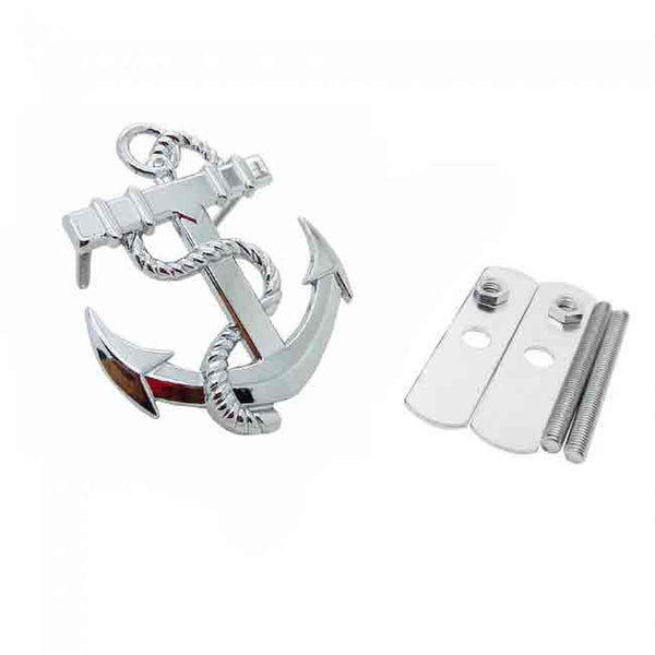 Front Grill Silver Anchor 3D Car Emblem Tuning Metal Logo Badge