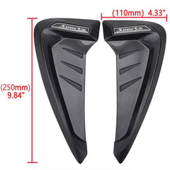 2Pcs Universal Black 3D Car Side Wing Air Flow Fender Grill Intake Vent Trim Sticker