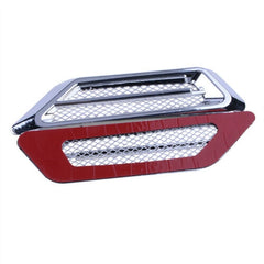 2Pcs Chrome Car Side Air Flow Vent Fender Hole Cover Intake Grille Decoration Sticker